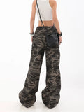 Toloer Camouflage Cargo Pants Female Fall High Street Hip Hop Loose Straight Tube Mop The Floor Feeling Casual Long Pants