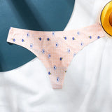 Printed Thong Ice Silk Scarless Trousers Women Cotton Crotch Thin Breathable Invisible Trousers