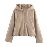 Women's 2025 Explosion ZA Loose-Fitting Velvet Effect Jacket