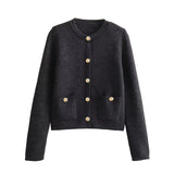 Spring Button Knitted Cardigan Coat Small Scented Women's Sweater