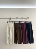 [Daihe] Autumn New Leisure Day Silk Cotton Rubber Tendon Waist Stick Bag Temperament Versatile Overalls Pants Female H7108-Outfit