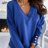 Jumper Sweaters For Women Loose Office Lady Casual New Long Sleeve Knitted Sweater Women Button Pullover Sweater