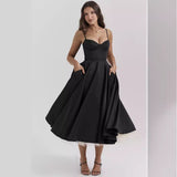 New Summer Senior Sense Princess Dress French Mesh Swing Double Sling Dress