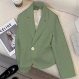Toloer And Autumn New Fashion Small Web Celebrity Fried Street White Short Suit Jacket Female Simple All-Match Niche Suit-Outfit