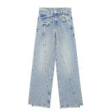 Spring Style Deconstructed Mid-Waist Fashion Wide-Leg Jeans 6688002-Outfit