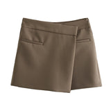 New Style Asymmetrical Solid Color Fashion Skirt Pants In Autumn 7385597-Outfit
