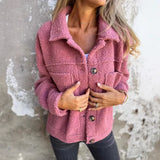 New - Autumn And Winter Roll Single-Row Buckle Lamb Wool