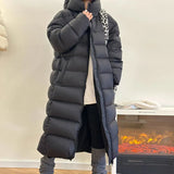 Cold Resistant Goose Down Add Thick Big Quilt Down Jacket Female Long Style 2024 New When There Is No Gallbladder Straight Filling Puff Coat Fashion-Outfit