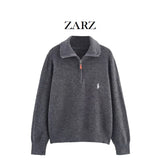 Homemade New Women's Seam Smouse Casual Embroidery Zipper Jack