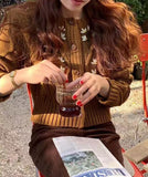 Version Round Neck Sweater Sweater Female College Style Autumn And Winter New Gentle Series Cardigan Outer Cover Tide-Outfit
