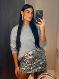 Women's Autumn New Temperament Light Sexy Party Shiny Squin Mini Skirt