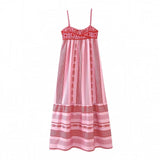 Women's Clothing 2025 Spring New Fashion Crochet Stitched Knitted Dress Holiday Style Sling