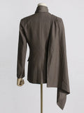 Toloer Shawl Small Suit Autumn 2024 New Fashion Casual Advanced Sense Hollow Suit Jacket Coat Female-Outfit