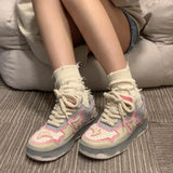 Aesthetic Butterfly Bat Patchwork Sneakers-Outfit