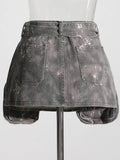 Toloer Trend A-Line Denim Skirt Autumn 2024 New Tail Splicing Pocket Design Tooling Pear-Shaped Women's Dress-Outfit