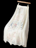 Chinese Style Exquisite Landscape Embroidery Improved Hanfu Horse Dress Female A-Word European Root Net Button Half Skirt-Outfit