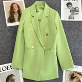 Toloer Green Fried Street Small Suit Jacket Female 2024 Spring And Autumn New Korean Version Net Red Temperament Small Leisure-Outfit