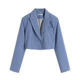 Autumn Blazer Sets Women Two Piece Outfits Long Sleeve Short Coat Crop Jacket and Long Suit Pants 2 Pieces Ensemble