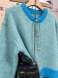 High-Grade Feeling Color Soft Round Collar Long-Sleeved Sweater 2024 Spring Style New Retro Lazy Sweater-Outfit