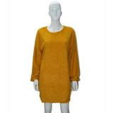 Autumn And Winter 2023 Ebaywish Hot Style Women's Long Sleeve Round Collar Loose Plush Dress-Outfit