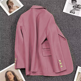 Toloer Spring And Autumn New Pink Suit Jacket Female A Button Casual Temperament Small Spring Suit Tide-Outfit