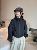 Charge Suit Short Coat Female Spring And Autumn New 2024 Hot Style Korean Version Casual Popular Hooded Jacket Good-Looking Jacket-Outfit