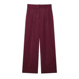 2025 New Women's Retro Casual Double-D Row Blazer High-Rise Straight Trousers