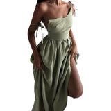 Toloer 2024 Women's Wear Elegant Back Sen Sexy V Neck High Waist Fashion Slip