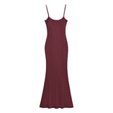 Trendy Women's Dress Hot Girls Sexy Stretch Slim Show Thin Buttocks Halter Skirt Pure Desire Tight Sleeveless Dress-Outfit