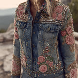 Trend 3D Digital Pattern Printing Fashion High Street Denim Jacket Men And