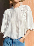 Spring And Summer Design Small Shirt South French Holiday Style White Top Women's Sleeve Shenzhen South Oil Women's