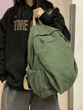 Vintage Wash College School Backpack-Outfit