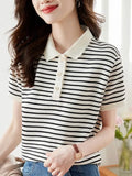 Toloer Polo Collar Top Women's Summer 2025 New Age-Reduced Gas Chic Short-Sleeved T-Shirt Women's Summer