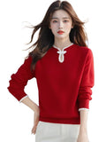Toloer Women's Clothing Chinese Style Bottom Shirt Women 2025 New Autumn And Winter Dragon Year Life Year Clothes Large Red