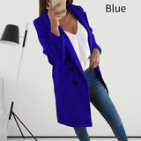 Plus Size Coat Blends Overcoat Autumn Winter Fashion Double Breasted Long Sleeve Casual Oversized Jacket