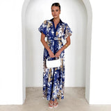 Collar Lotus Side Top High Waist Three-Dimensional Skirt Half Dress Suit