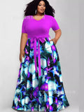 Size Casual Dress New Women's Dress With Fashion Printing And Color Impact Dress-Outfit