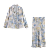 Long-Sleeved Top Women's Spring 2025 New Dopamine Color Dizzled Chiffon Sleeve Shirt