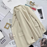 Toloer Suit Jacket Female Korean Joker 2024 Spring And Autumn New Korean Version Temperament Casual Metal Buckle Small Suit Female-Outfit