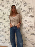 Autumn New Fashion Hottie Lace Splicing Coat Top Fake Two Hit Bottom Women's
