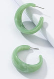 C Shape Acrylic Earrings-Outfit