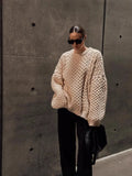 Wind New Women's Long Languid Languid Collar Long-Sleeved Sweater Casual Knitted
