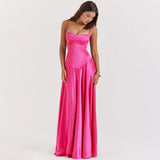 Satin Back Tie-Up Maxi Dress-Outfit