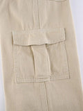 Pocket Detail Straight Cargo Jeans-Outfit