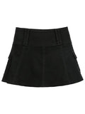 Denim Skate Mini Skirt-Outfit