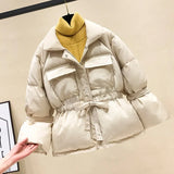 Women Winter Basic Jackets Parkas 2021 Fashion Thick Warm Lantern Sleeve Tops Jackets Slim Jackets For Female Parka