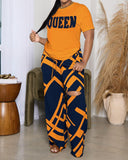 Spring And Summer New Fashion Loose Leisure Printing Set-Outfit