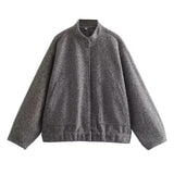 2023 New 15 Color Loose Casual Coat Street Y2K Vertical Collar Dark Button Coat Female B88420-Outfit