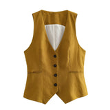 New Women's Casual Suit Vest Fashion Suit Buckle Straight Trousers Double