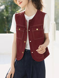 Toloer Retro Casual Vest Women's 2025 Summer New Design Niche Fashion Loose